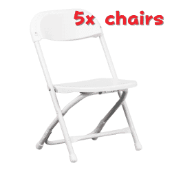 Kids Size White folding chair - Pack of 5