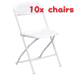 White folding chair - Pack of 10
