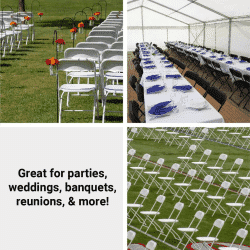 6 1741189864 White folding chair - Pack of 10